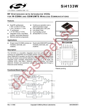 SI4133W-BM datasheet  